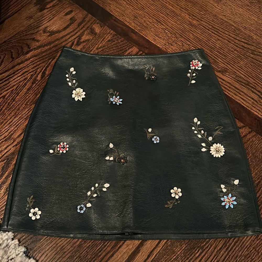 zara beaded flower skirt